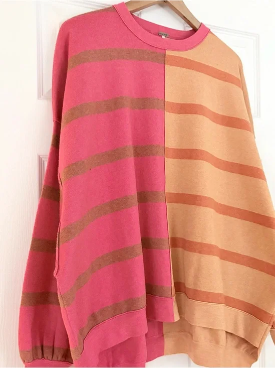 Free People Uptown Stripe Pullover Sweater Size XS - Picture 4 of 6